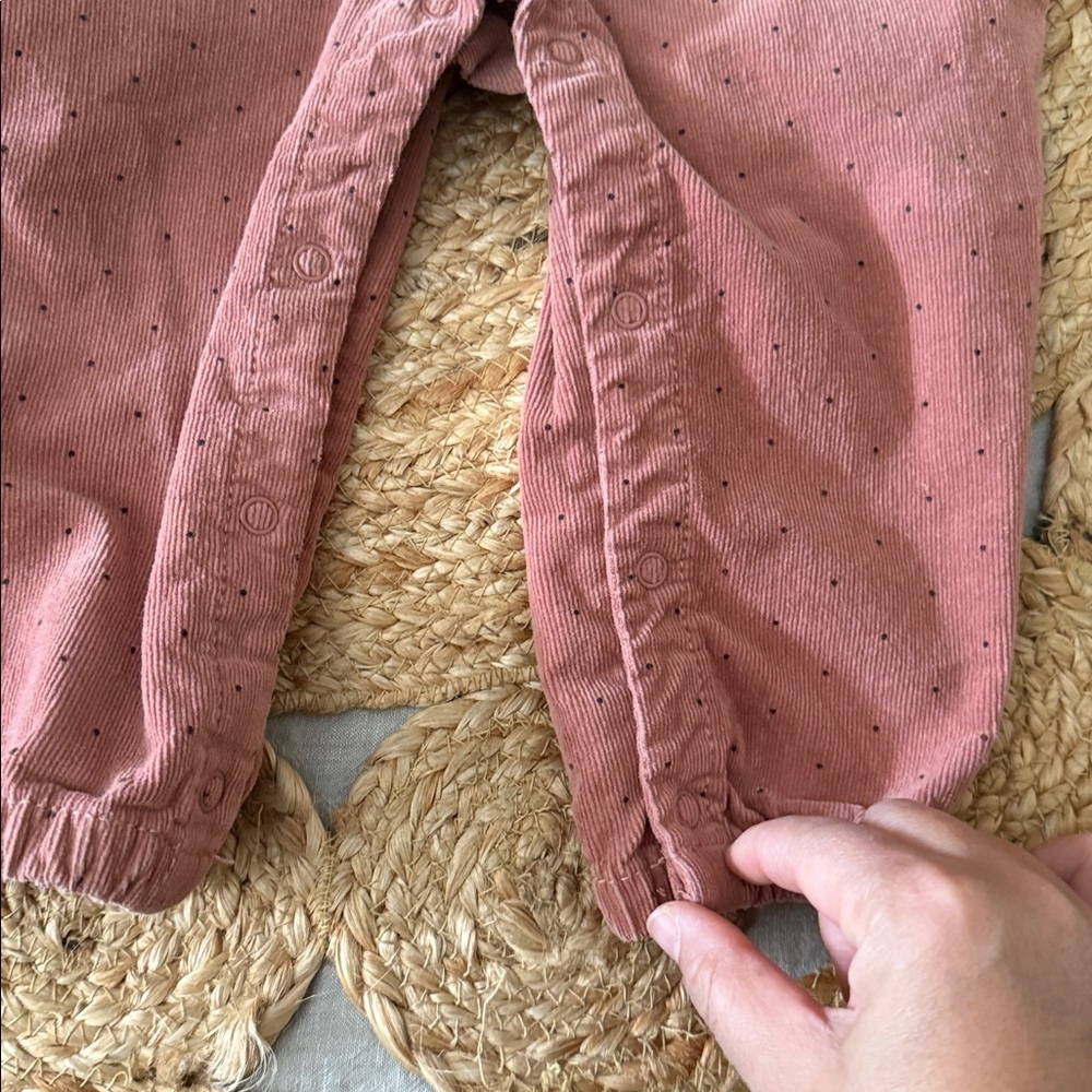 DUNNES Stores 12-18 Mo Polka Dot Blush Pink Overall romper. - Picture 6 of 6